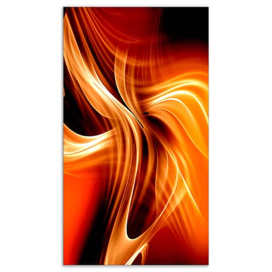 Designart - Orange Abstract Warm Fractal Design